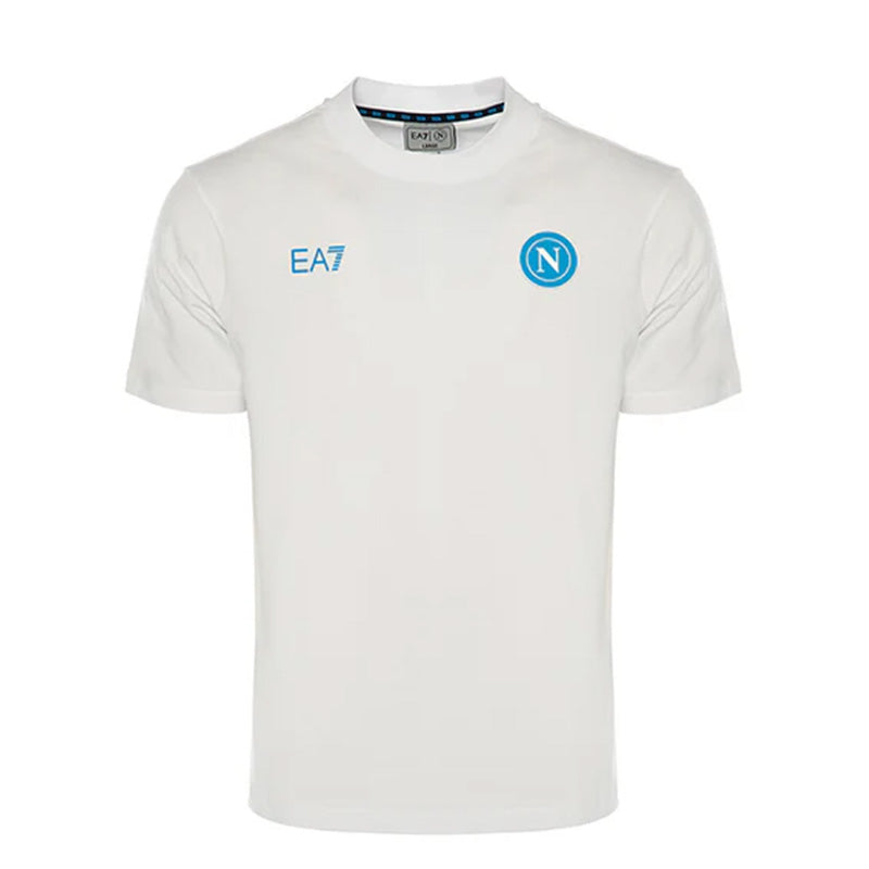 SSC Napoli White Short-sleeved Stretch Jersey T-shirt For Kids 2025/2026