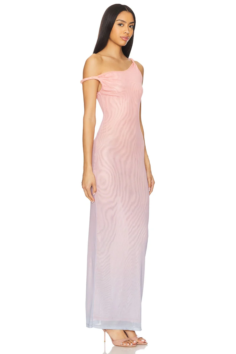 Mesh Twist Maxi Dress