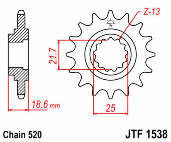 JT. Standard steel 1538 - 520Ref: Jtc01367A / 1077272002