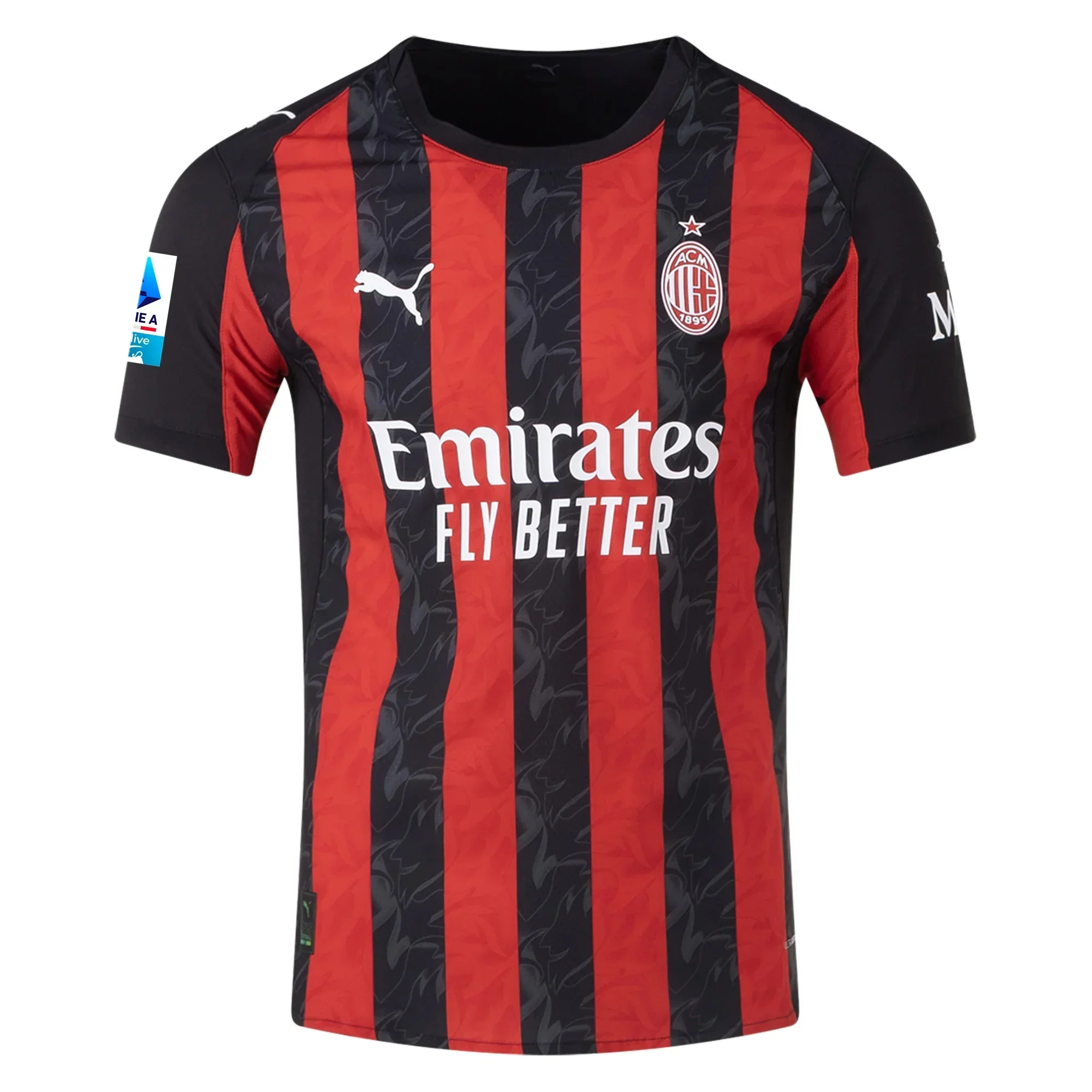 Pulisic Men's AC Milan Authentic Home Jersey 25/26 w/ Seria A Patch (Red/Black)