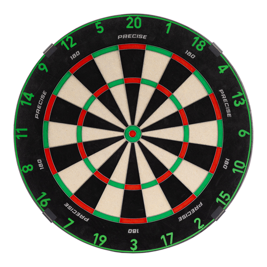 Precise 180 Endorphine Steel Dartboard with Numbered Ring - Emerald Green
