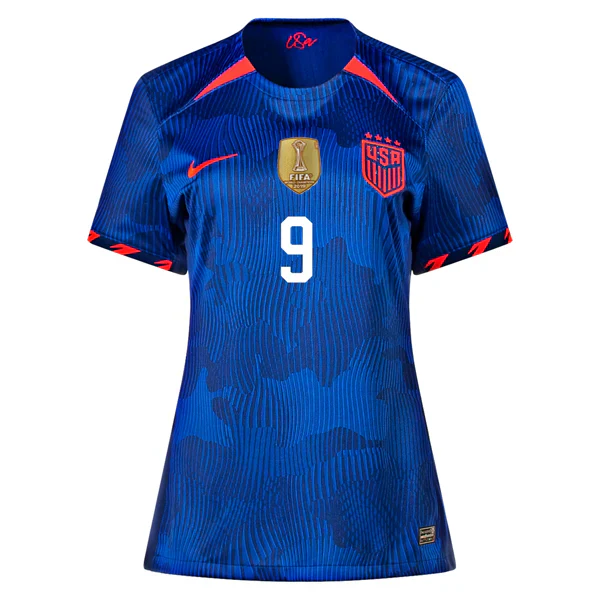 Womens United States Mallory Swanson 4 Star Away Jersey 23/24 w/ 2019 World Cup Champion Patch (Hyper Royal/Loyal Blue)