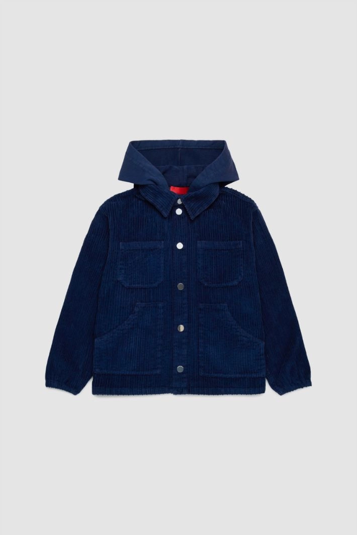 Velvet shirt jacket KID - BLUE