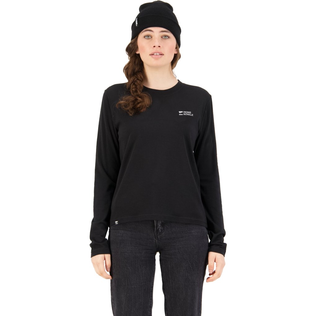 Mons Royale Icon Merino Long Sleeve Women - black 1171