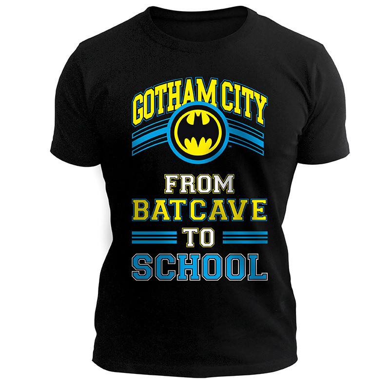 Batman Man tshirt BATCAVE TO SCHOOL