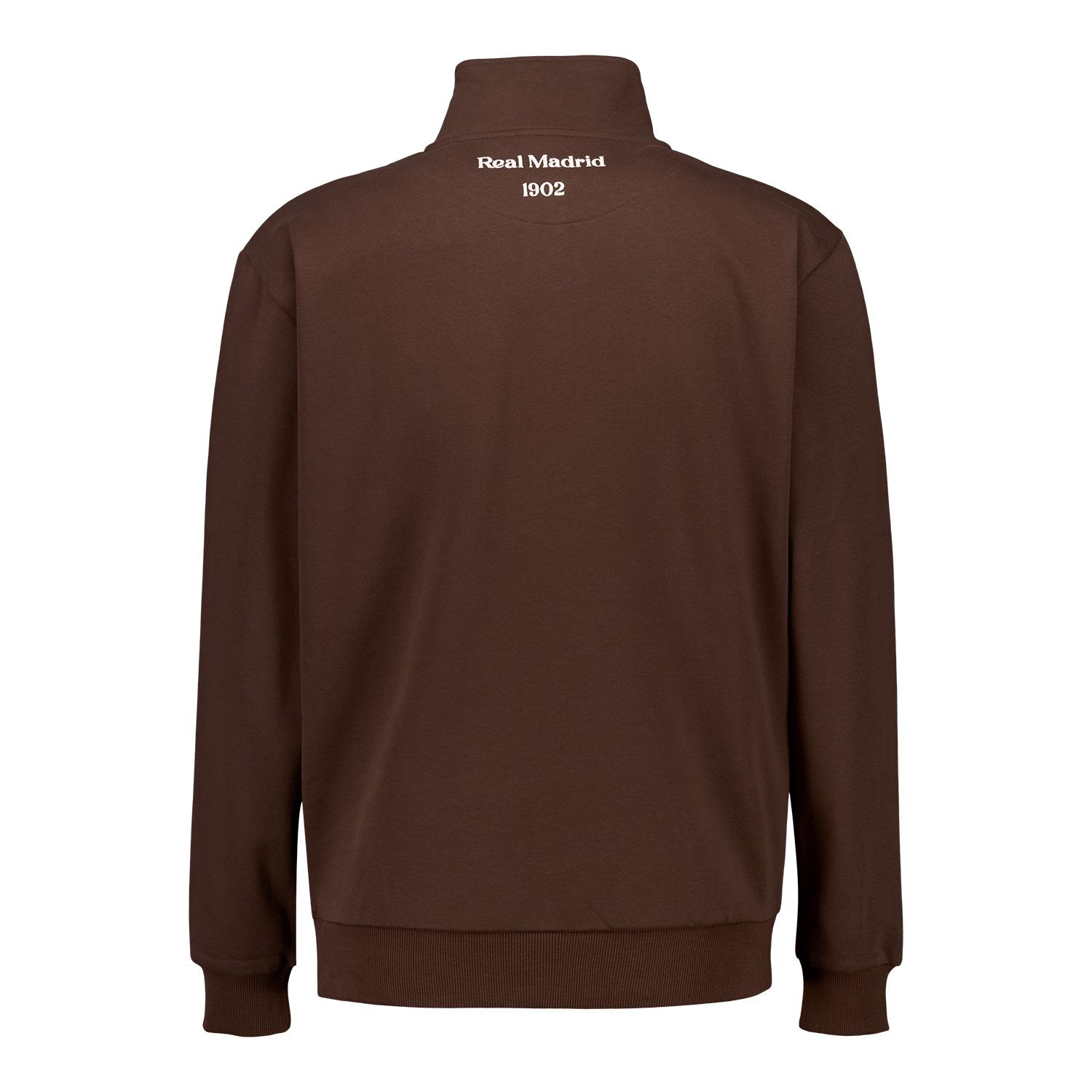 Mens Classic Zip Sweatshirt Brown