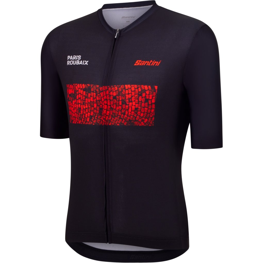 Santini Paris-Roubaix Short Sleeve Jersey Men RE97075CPAVES - black NE