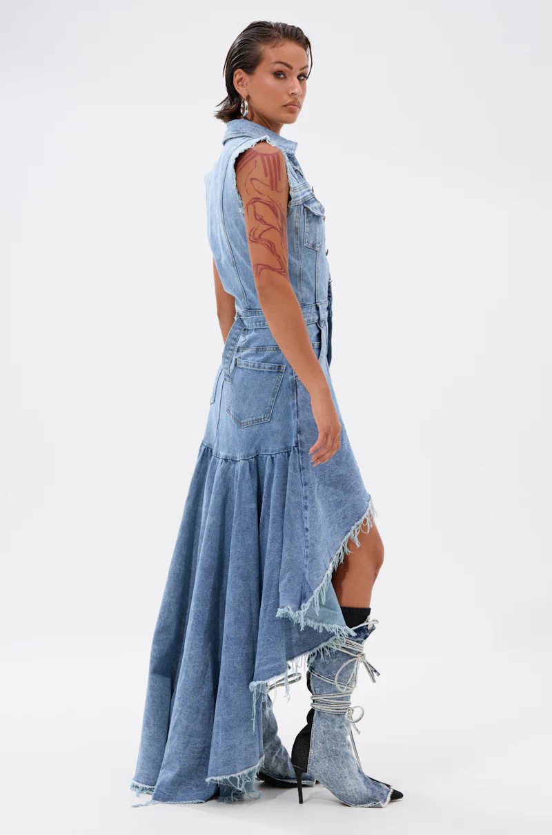 Read It And Weep Denim Mini Dress