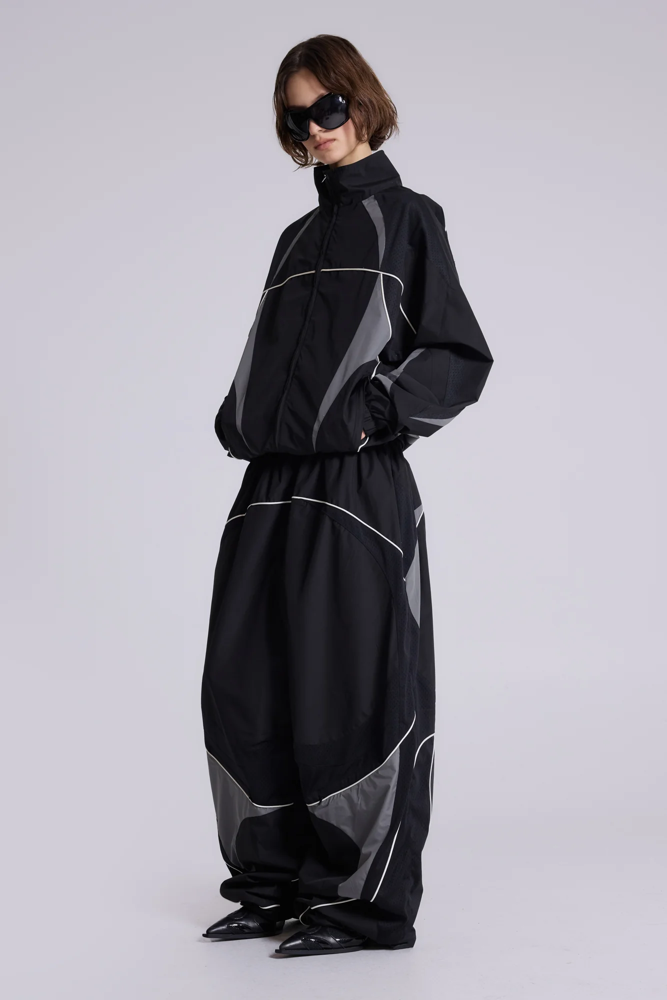 Black Panelled Vapor Joggers