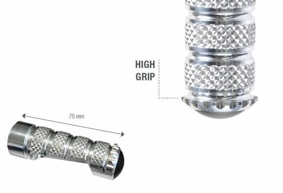 LighTech m8x25 universal silver footrestsRef: Lig01012A / 1071255