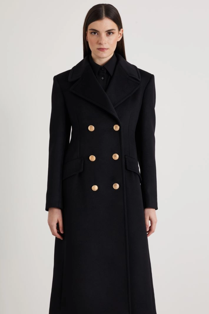Slim fit drap coat - BLACK