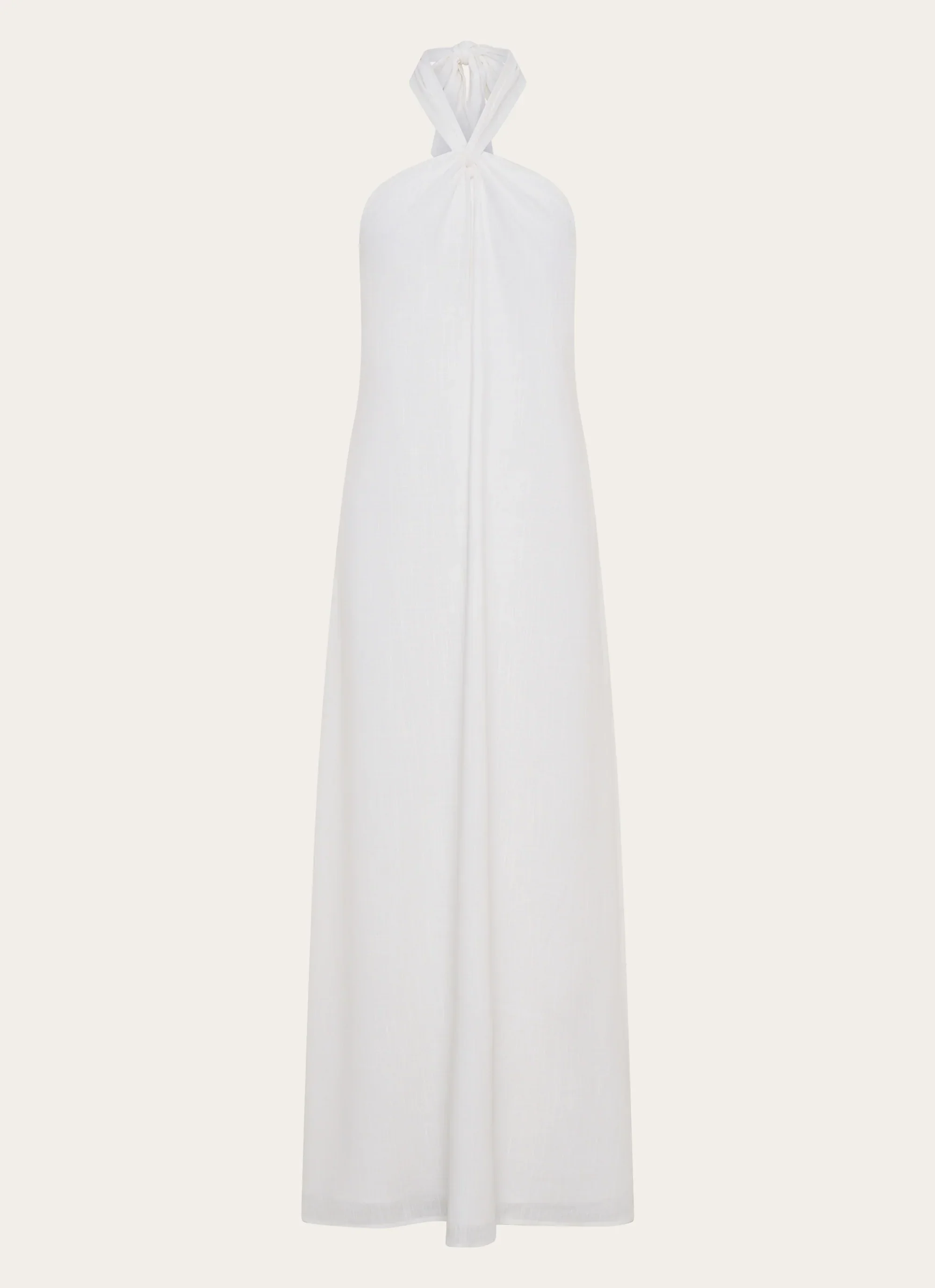 Golden Child Linen Maxi Dress - White