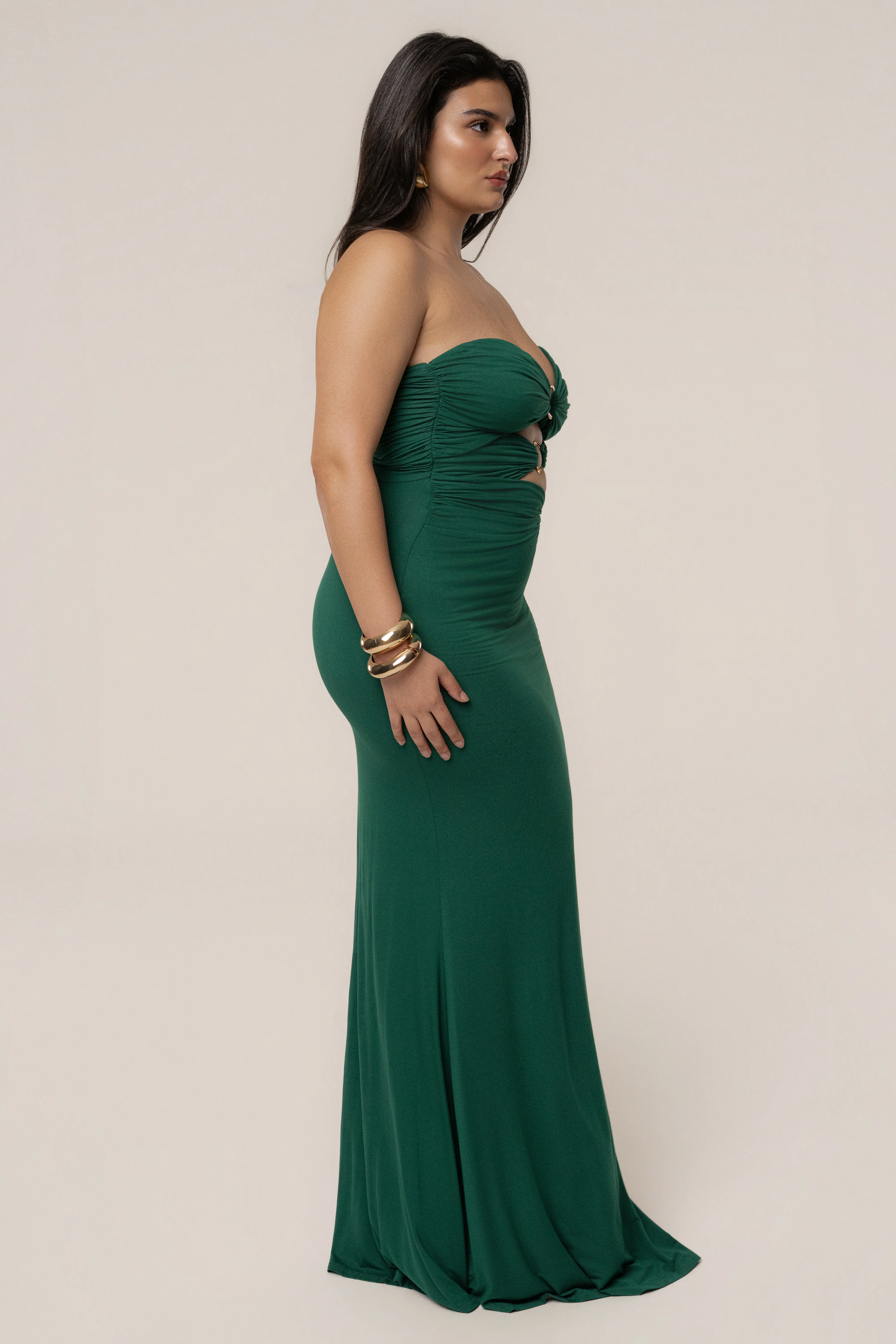 Green Athena Cutout Maxi Dress