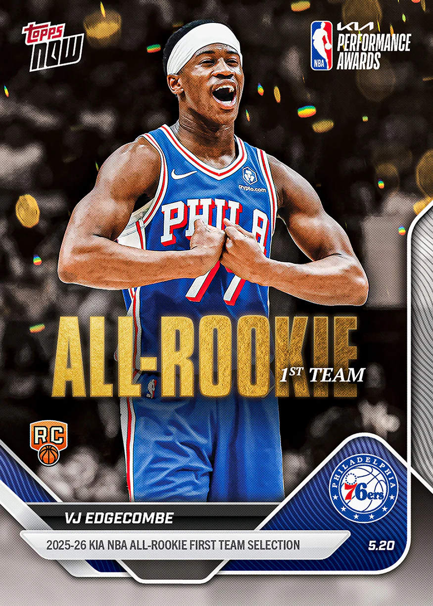 VJ Edgecombe - 2025-26 NBA Topps NOW® - Card AR03 - PR: 5868