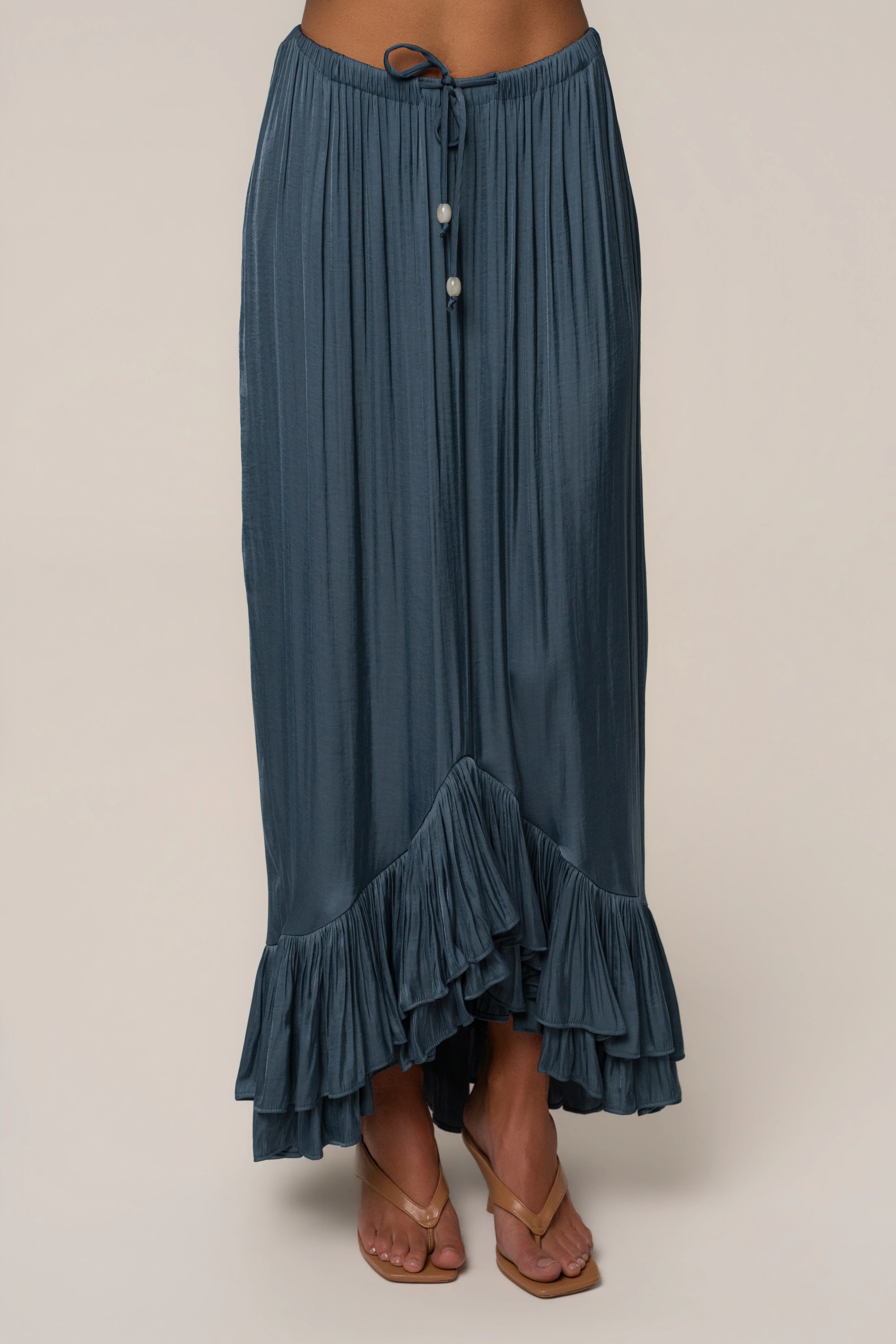 Teal Sun And Sand Maxi Skirt