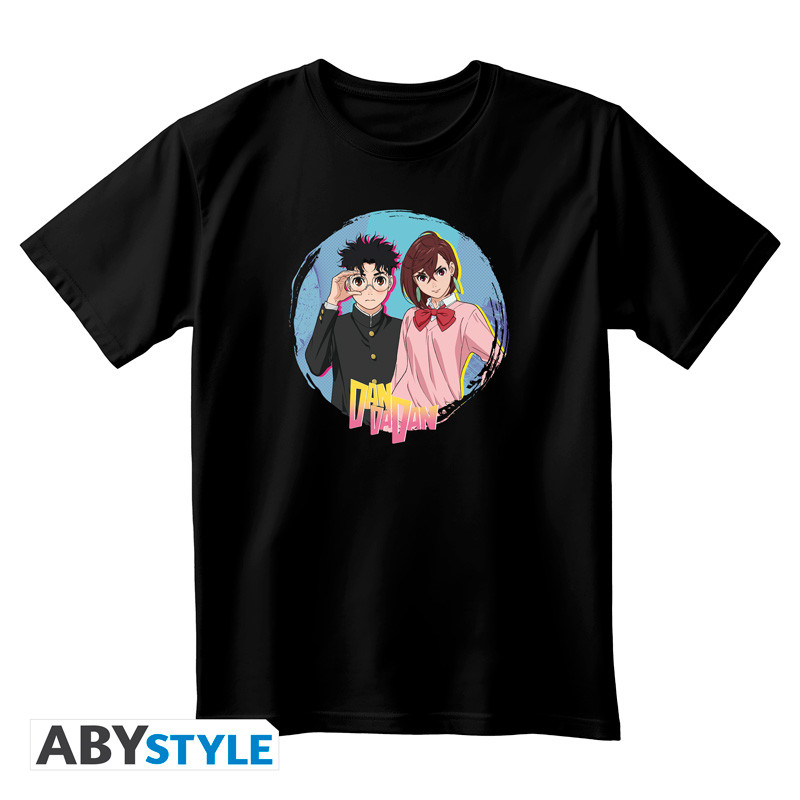 DAN DA DAN Unisex black Tshirt Momo & Okarun