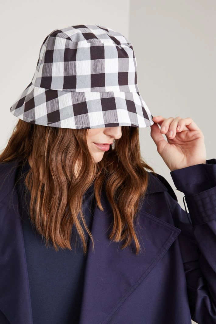 Vichy fisherman hat - BLACK WHITE