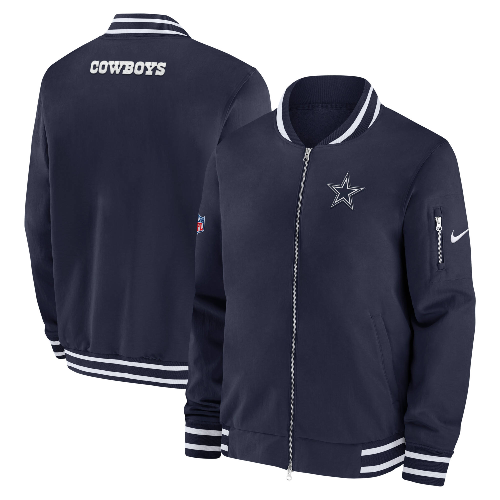 Dallas Cowboys NFL Sideline Nike Coach Bomber Jacket
