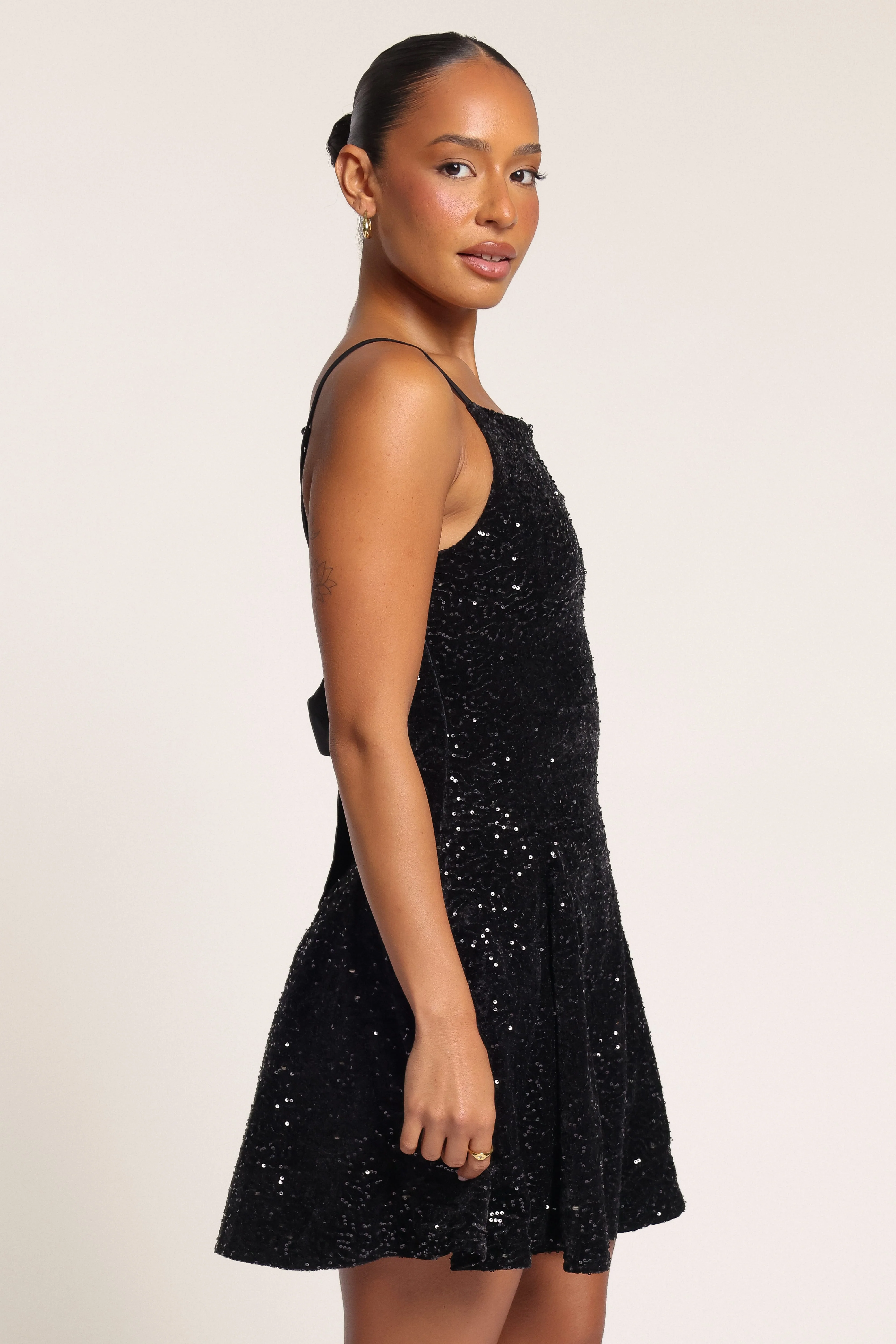 Maelyn Mini Dress - Black Sequin