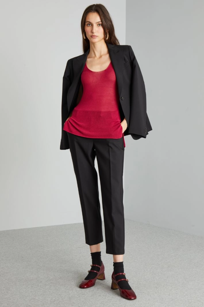 Knitted tank top - CHERRY