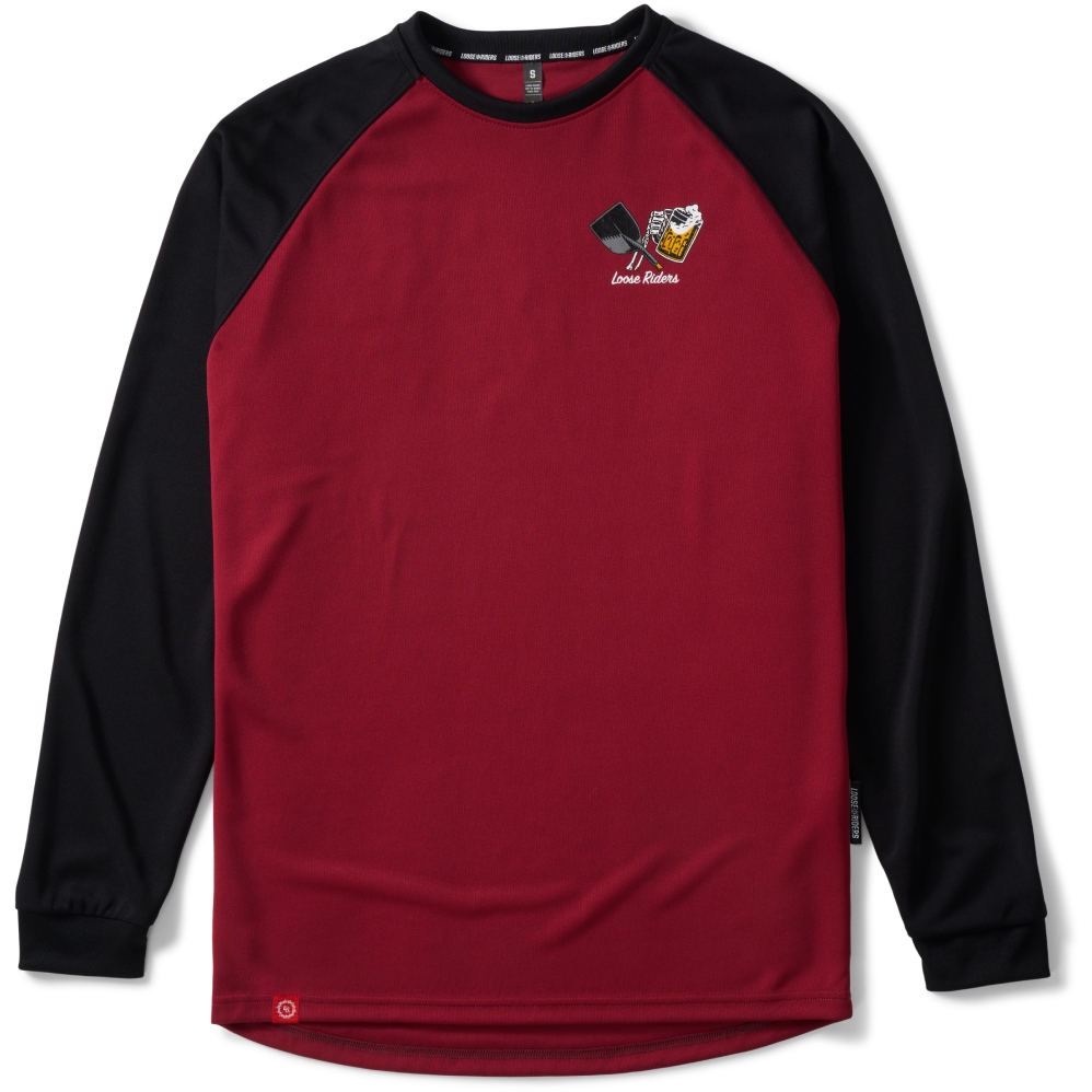 Loose Riders Grip It! Long Sleeve Jersey Men - Dirt Sweat & Beers Burgundy