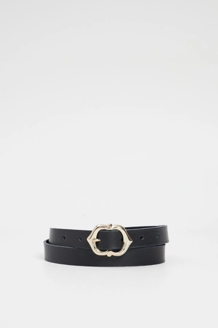 Geometric buckle belt - BLACK