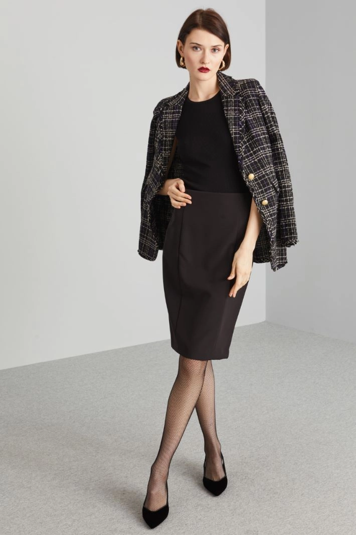 Silk and wool yarn top - BLACK