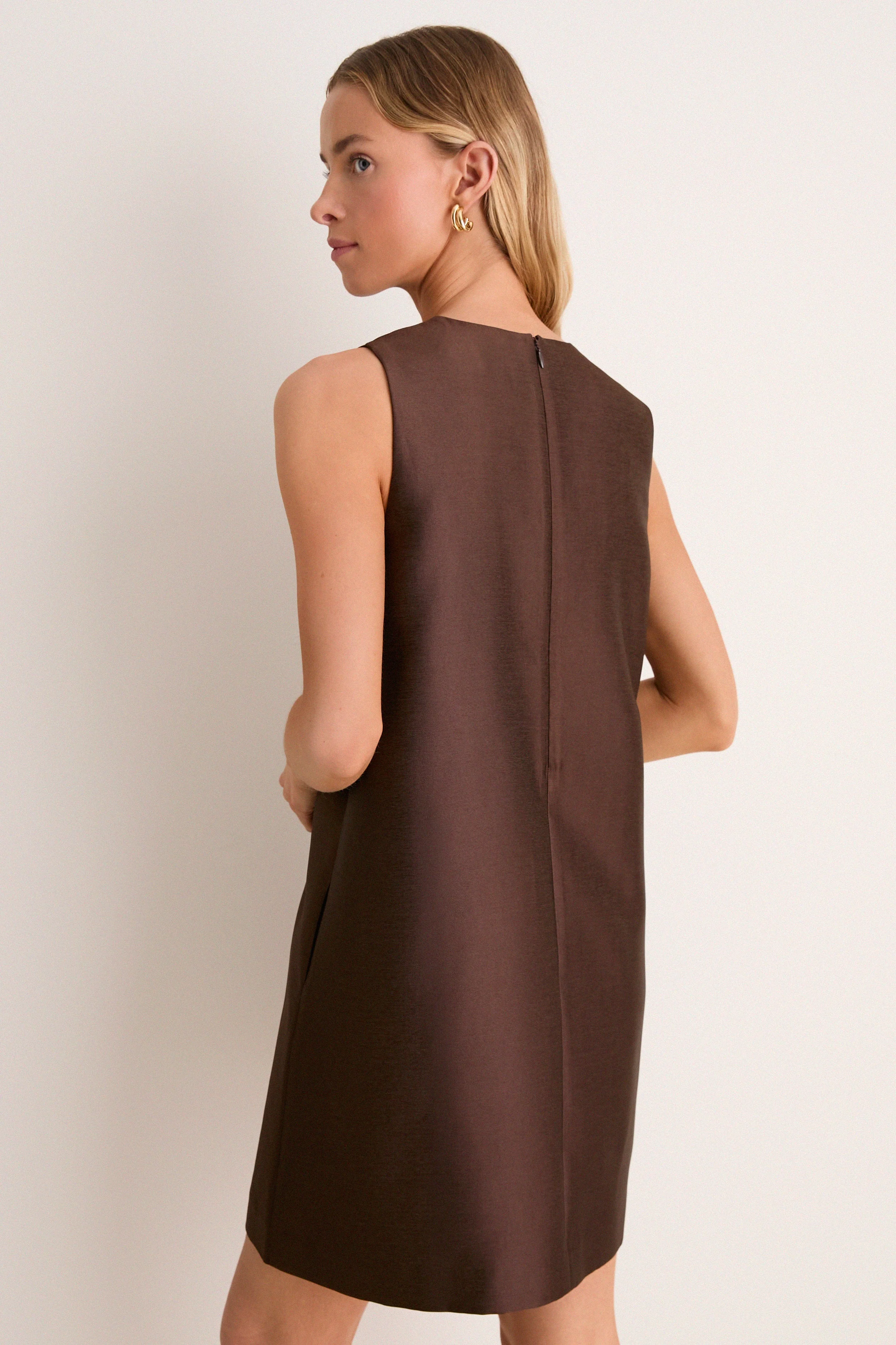 Chocolate Dupioni Marlowe Dress