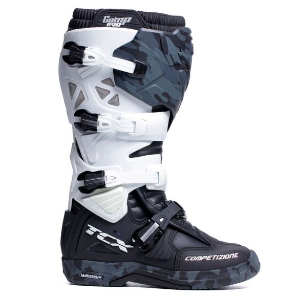 TCX Boots COMP EVO 2 cross boots - MICHELIN - BLACK WHITE GRAY 2024 - Black / GrayRef: OX0353