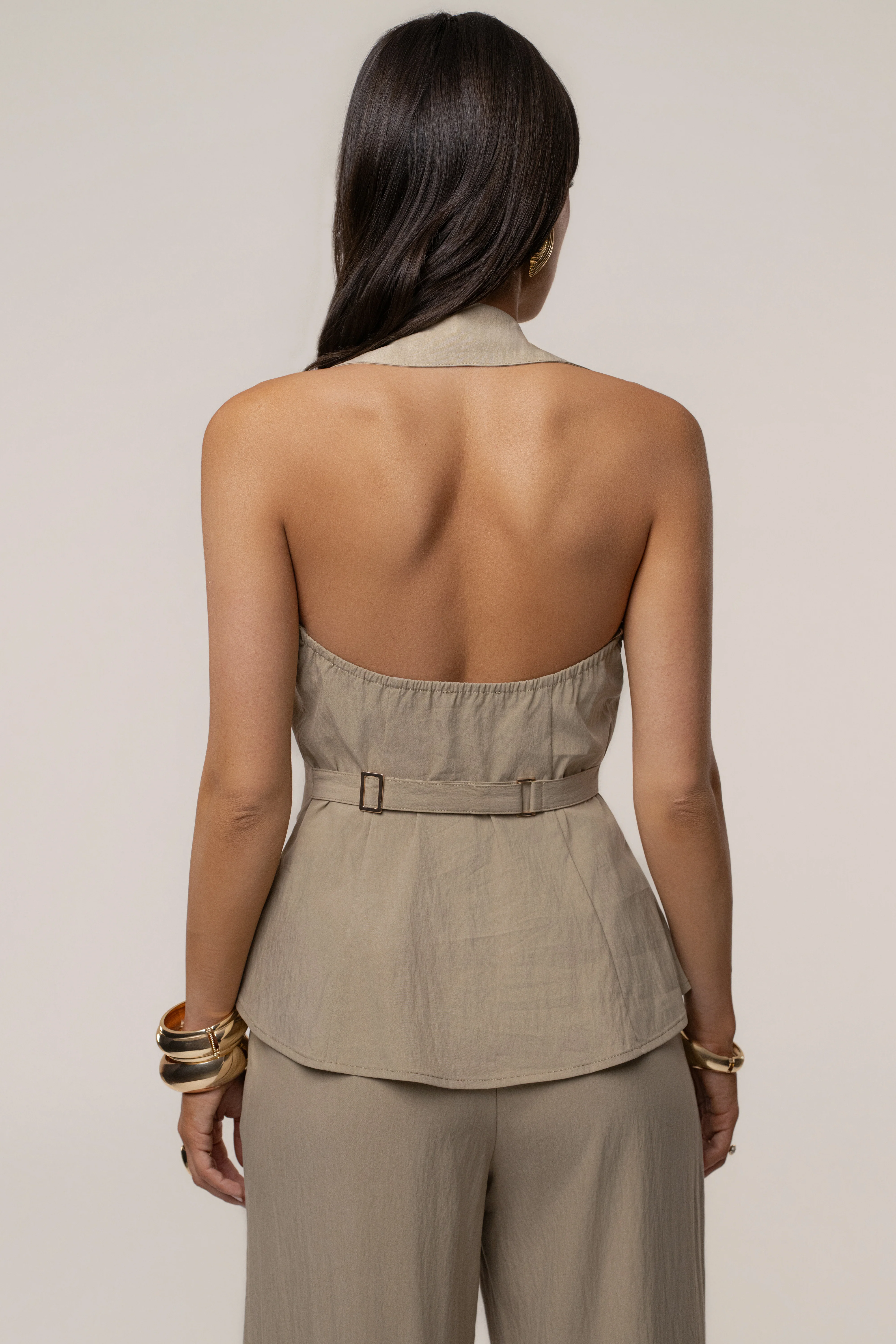Taupe Tailored Halter Top