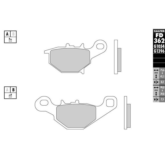Galfer Sinter Metal Sintered Rear Brake PadsRef: FD362G1054TT