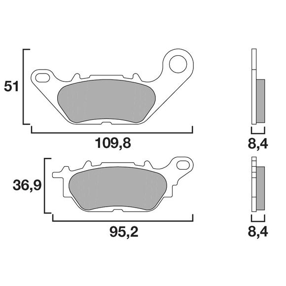 Brembo organic front brake padsRef: 07YA28CC