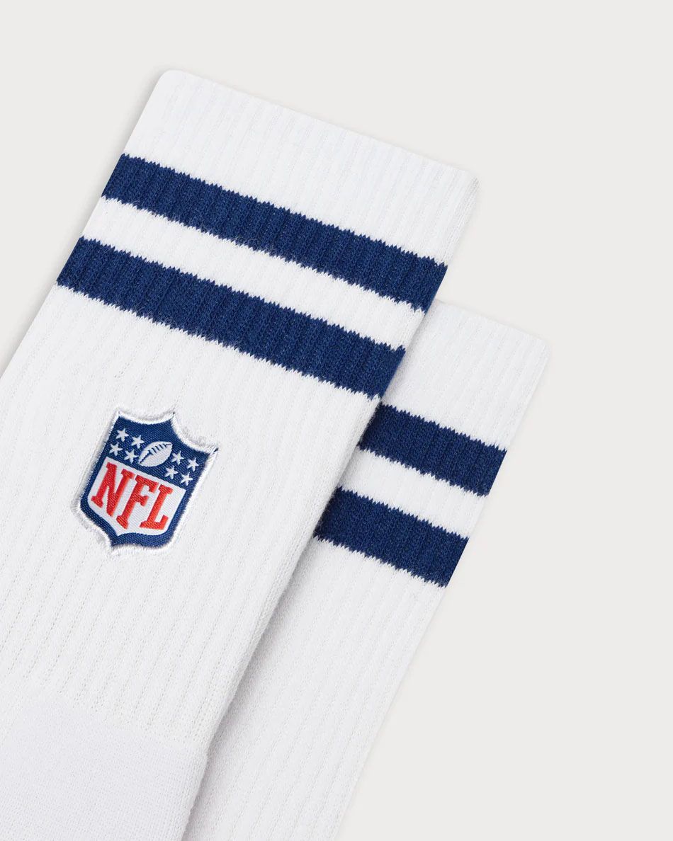 NFL Shield L&L '90 Classics NFL Crew Socks White