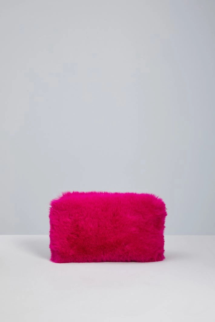 Bag in soft and warm fabric - FUCSHIA SILVER