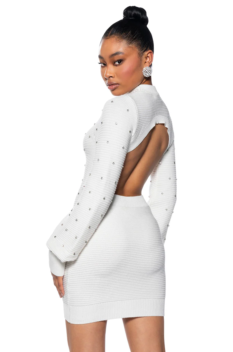 Day To Night Embellished Knit Dress