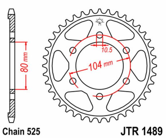 JT. standard steel sprocket 1489 - 525Ref: Jtc00224A / 1075503005