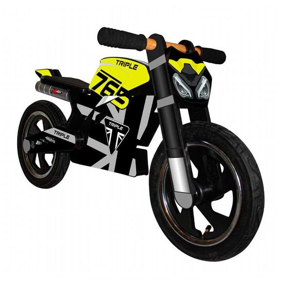 Evo-X Racing kiddi moto triumph street triple 765 balance bike - black / yellowRef : EXR0043 / 916-1159