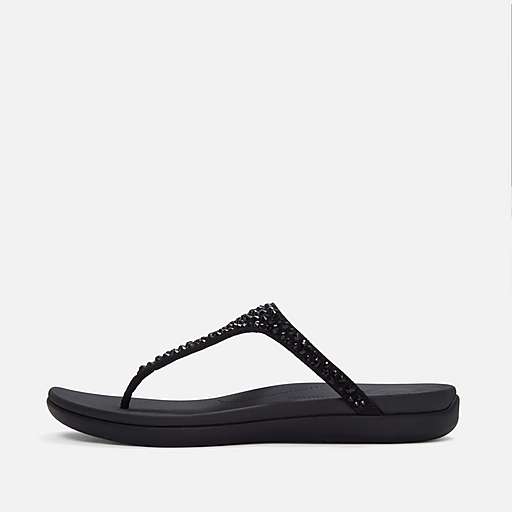 SOLAY Mixed-Crystal Toe-Post Sandals