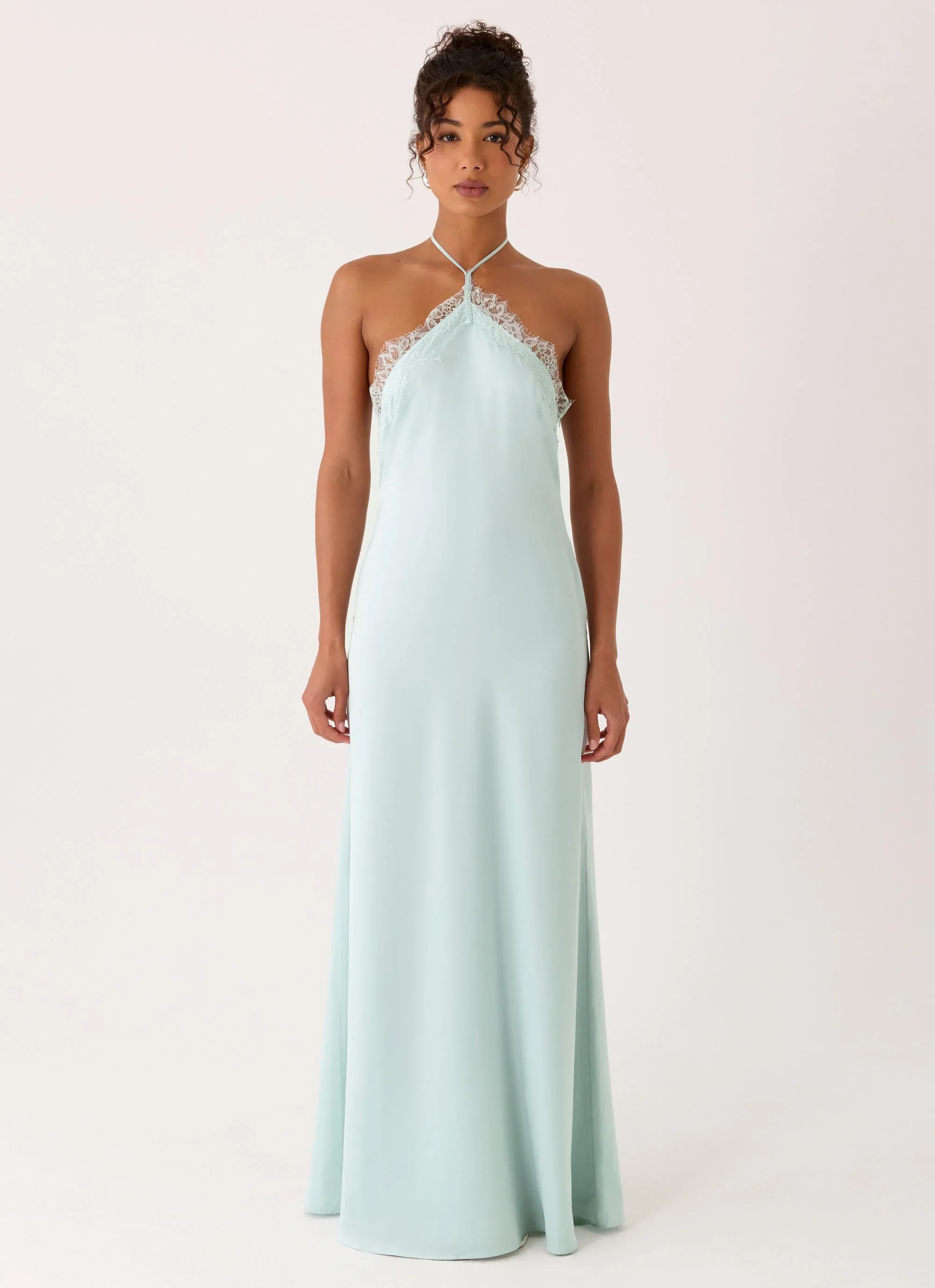 Samaria Halter Maxi Dress - Aqua