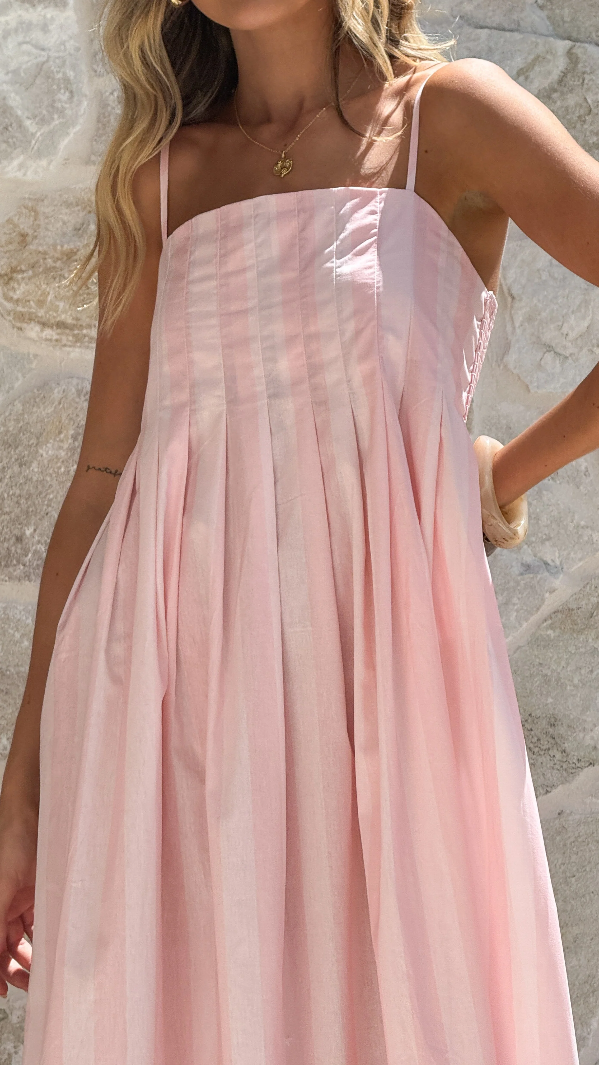 Pippa Maxi Dress - Pink Stripe