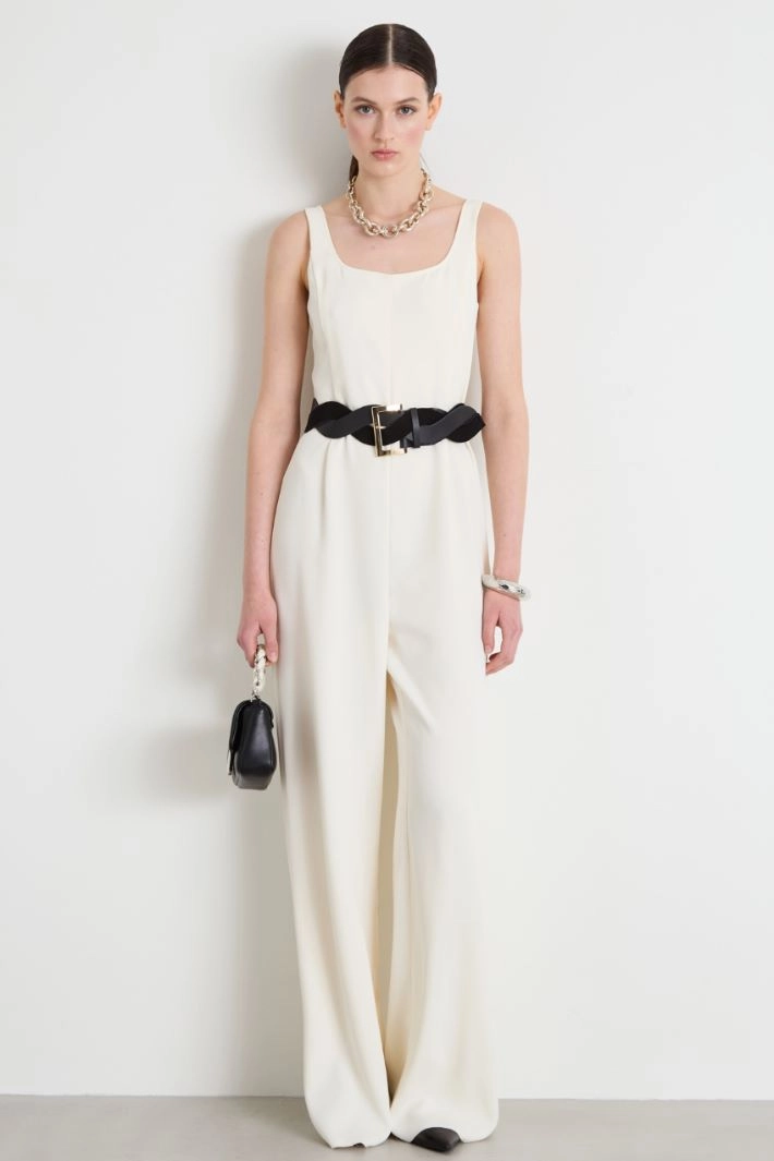 Crepe envers satin jumpsuit - CREAM