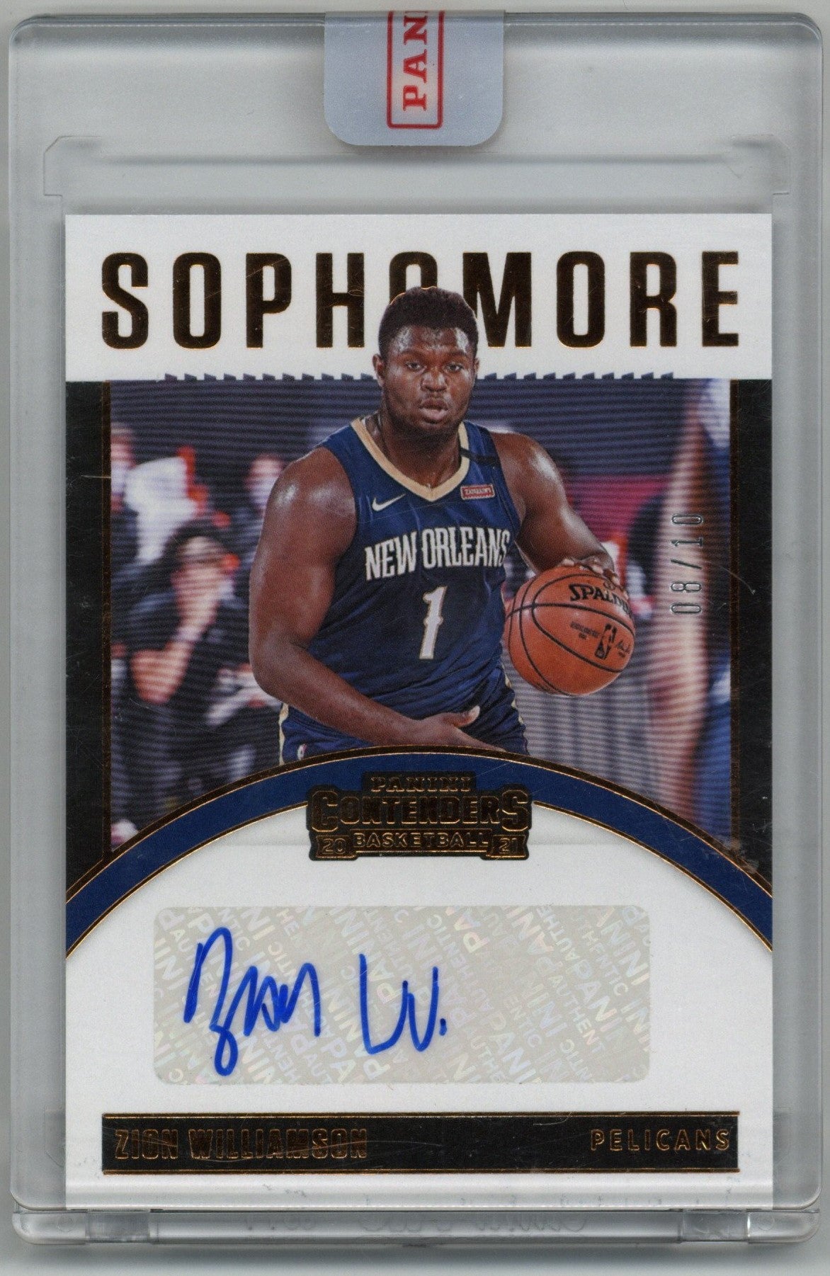 2020/21 Panini Contenders Sophomore Zion Williamson auto 08/10 #SC-ZWL