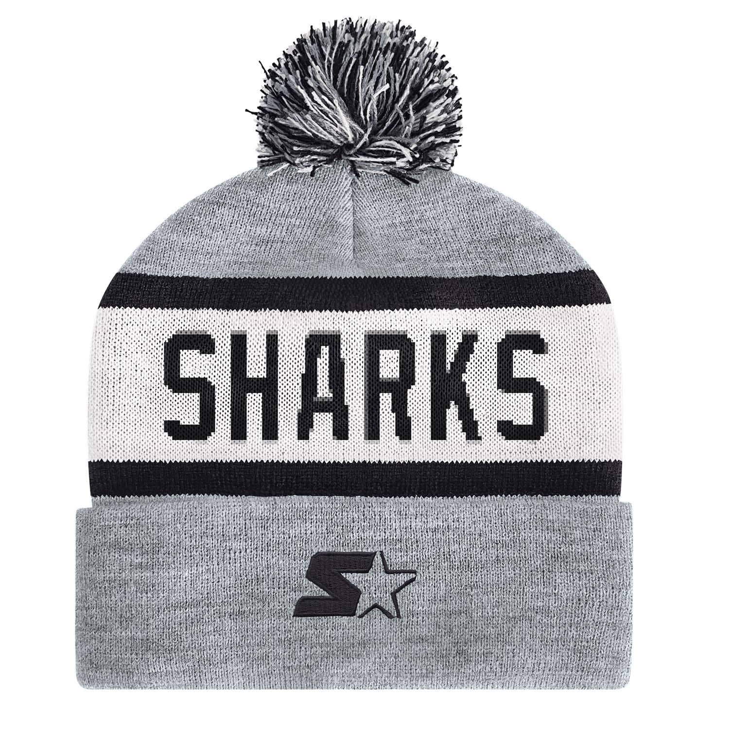 San Jose Sharks Starter Black Ice Knit Hat Cap