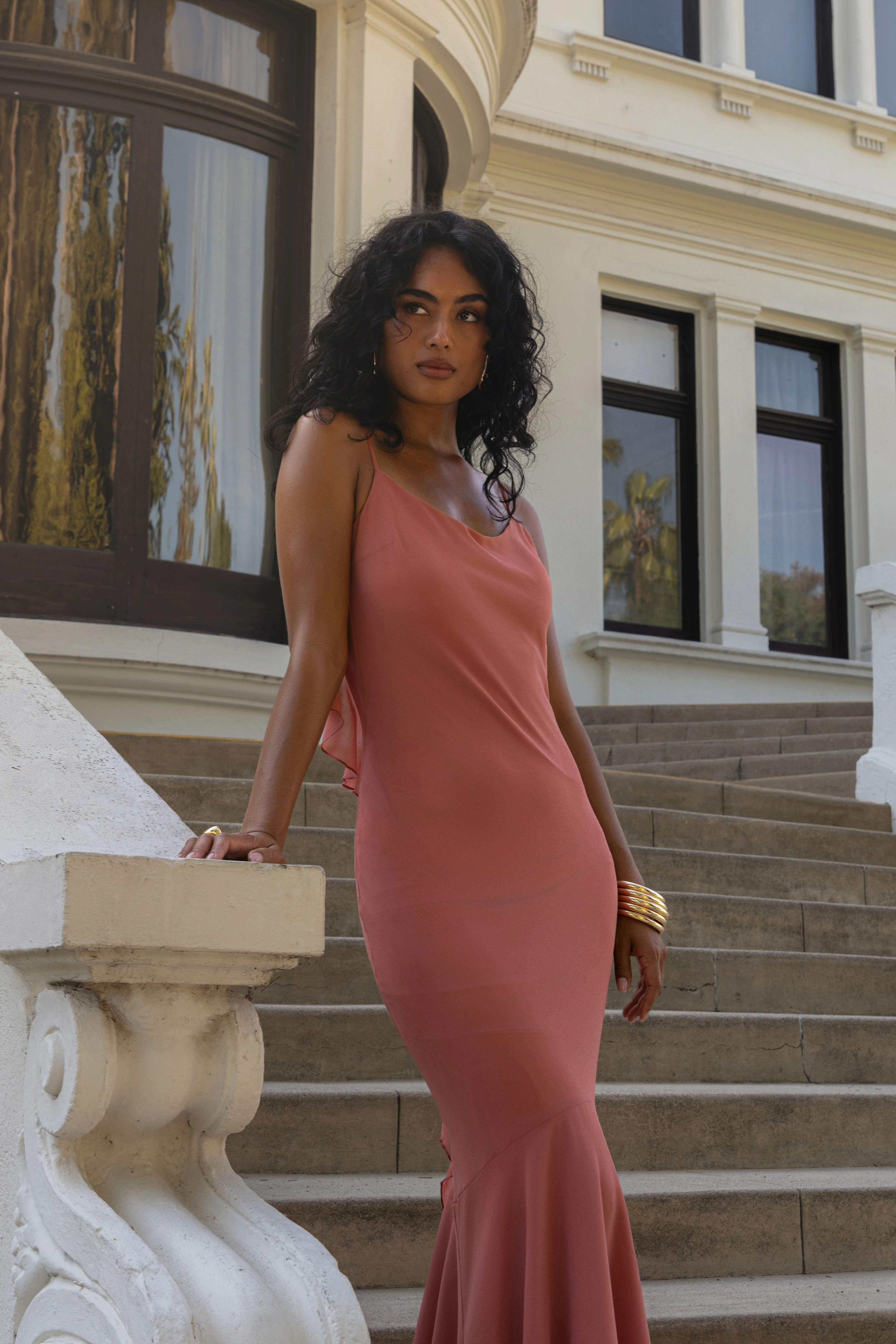 Peach  Midnight Romance Maxi Dress