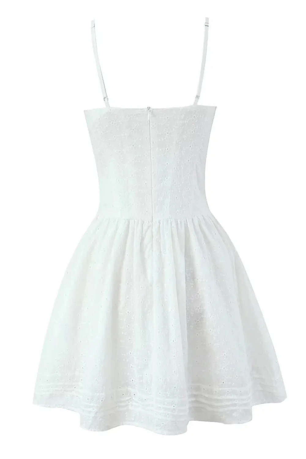 White Spaghetti Strap Bow Lace Party Skirt