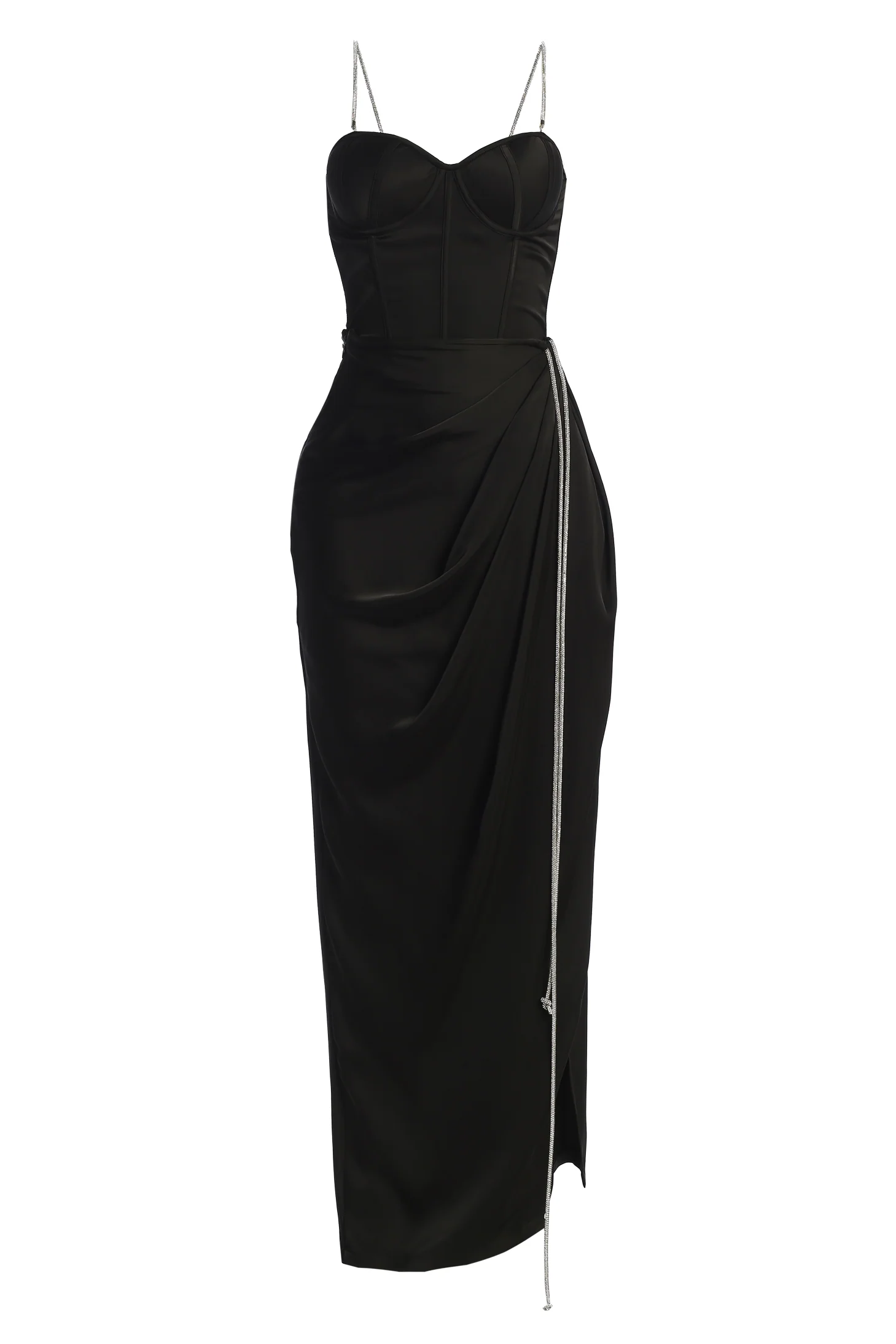Black Olea Satin Skirt