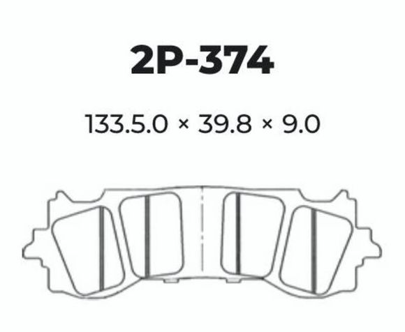 Nissin road/Off-Road sintered metal brake pads - 2P-374STRef: NI00092A / 1049249