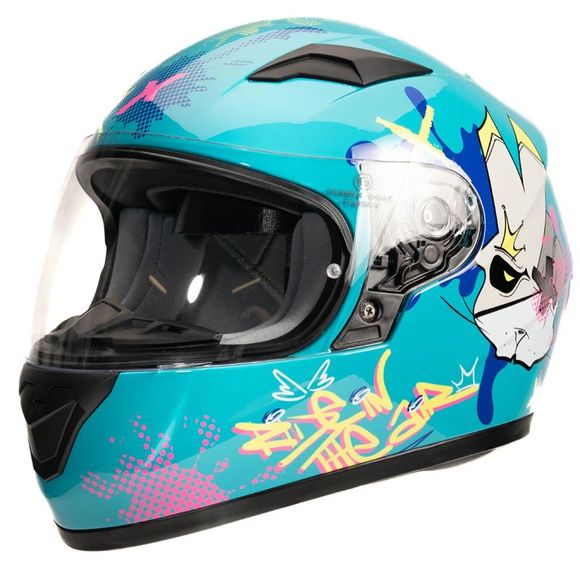 Casque intégral Dexter ORION DONNY ENFANT - Bleu / JauneRef : DX0724