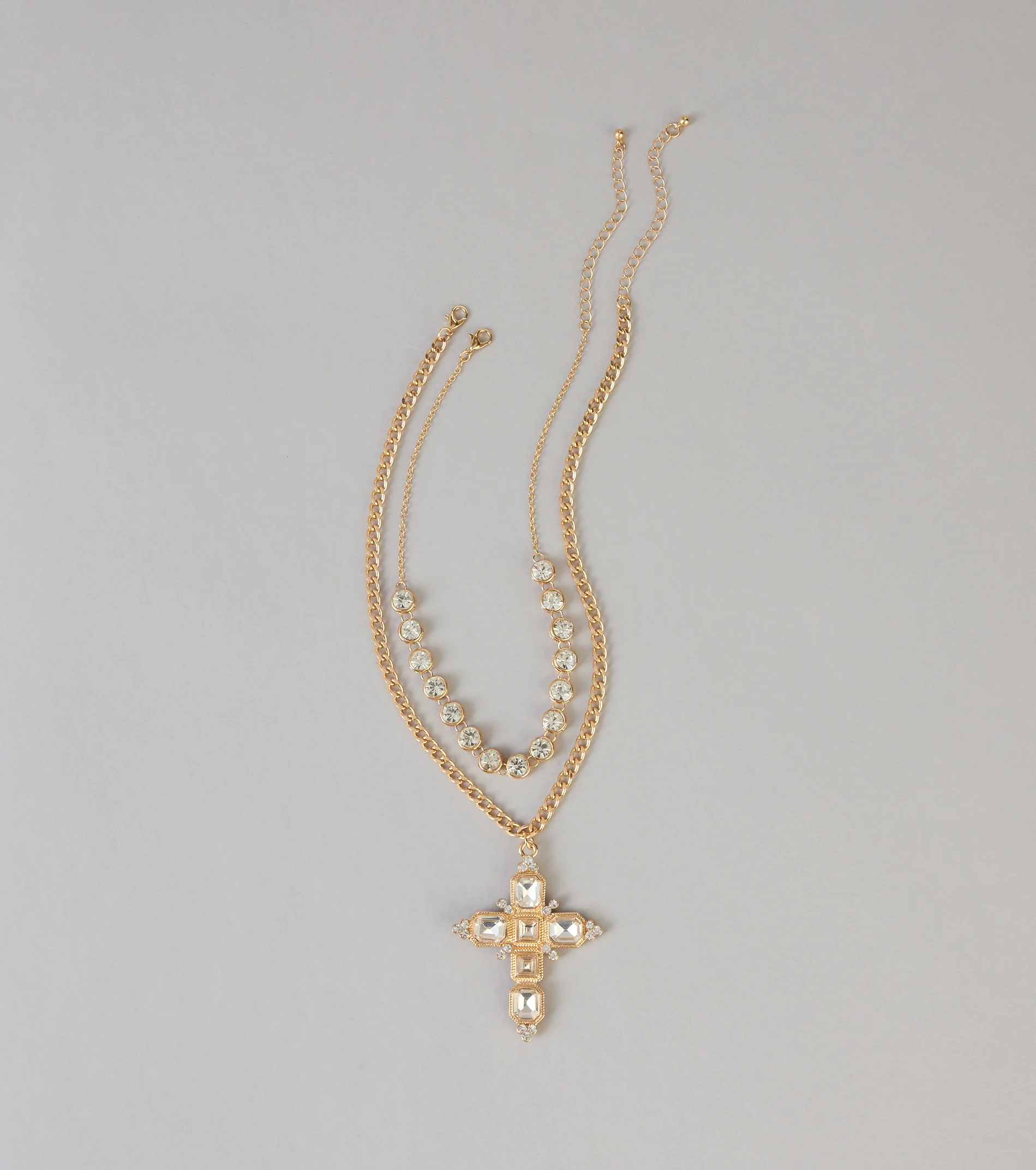 Double Take Rhinestone Necklace Set