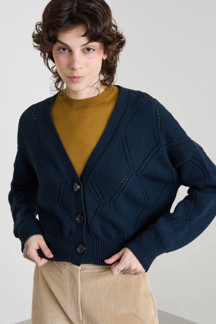 Cotton cardigan - NIGHT BLUE